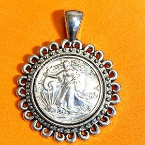 Silver Walking Liberty 1/10 oz. .999 Fine Silver Pendant